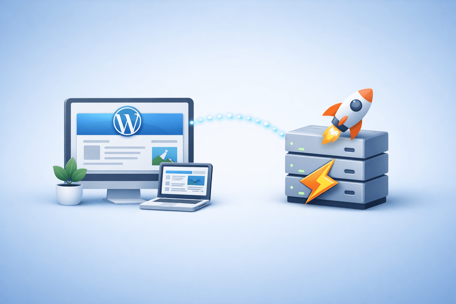 WordPress blog connected to OpenLiteSpeed server